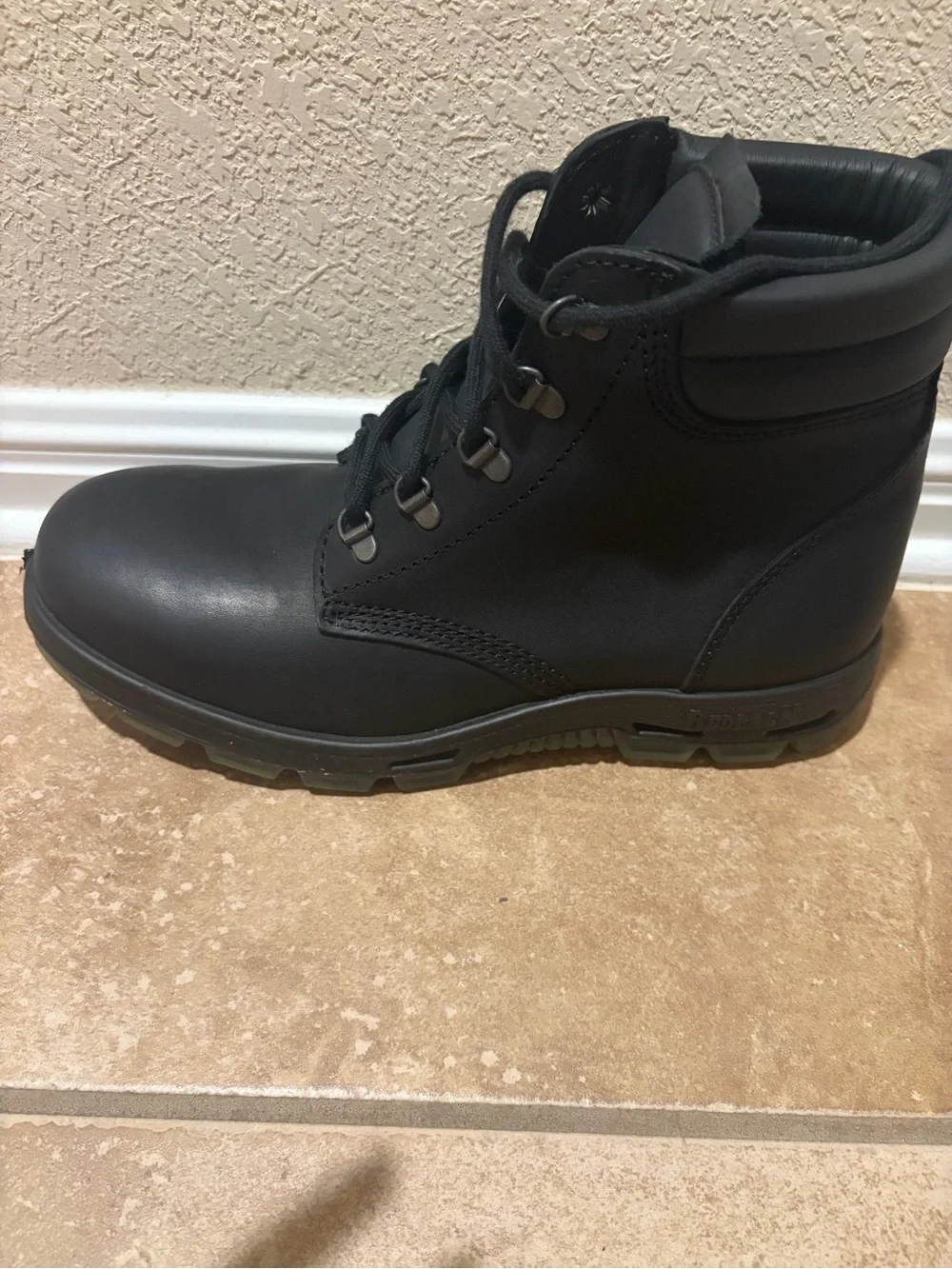 Redback Men's Black Lace-Up Work Boots — Rugged All-Day Comfort